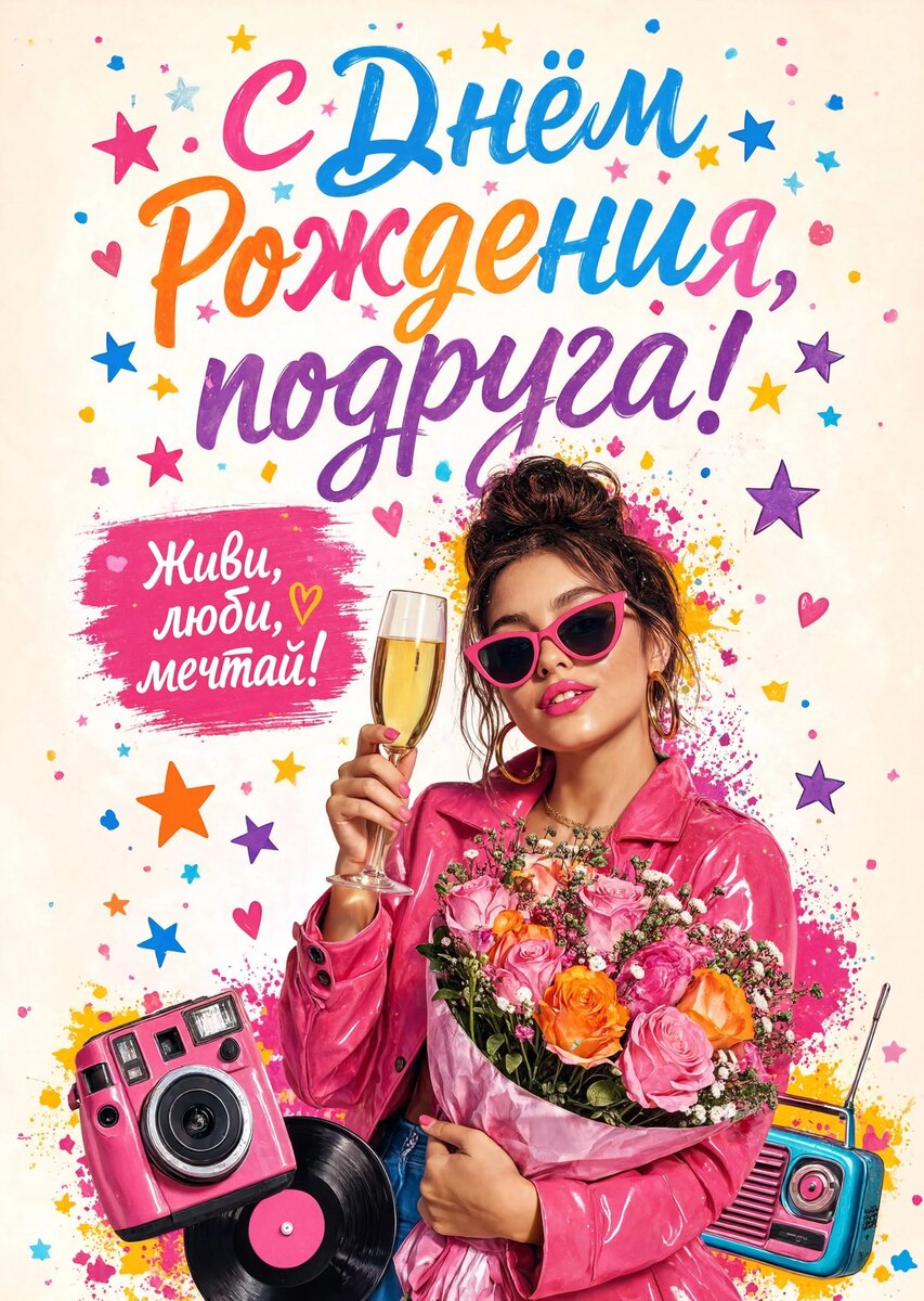 Открытка С Днём Рождения Подруга #9