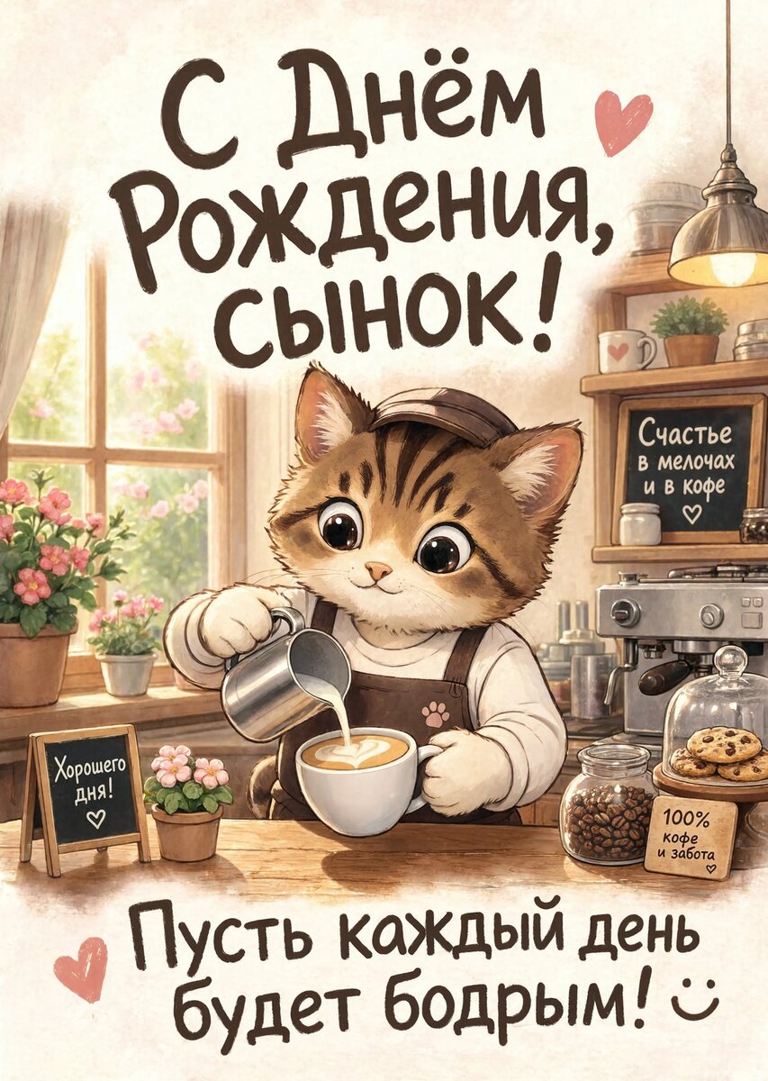 Открытка С днем рождения сыну #1