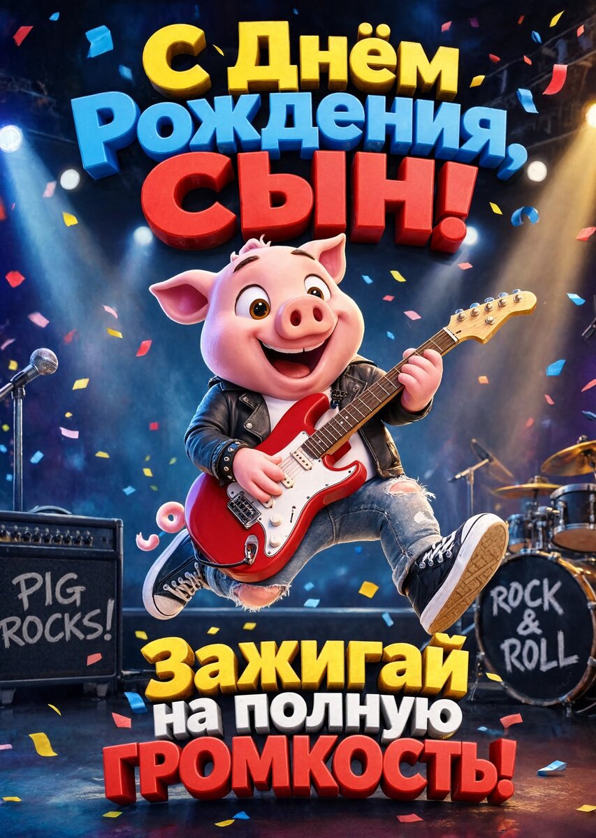 Открытка С днем рождения сыну #12