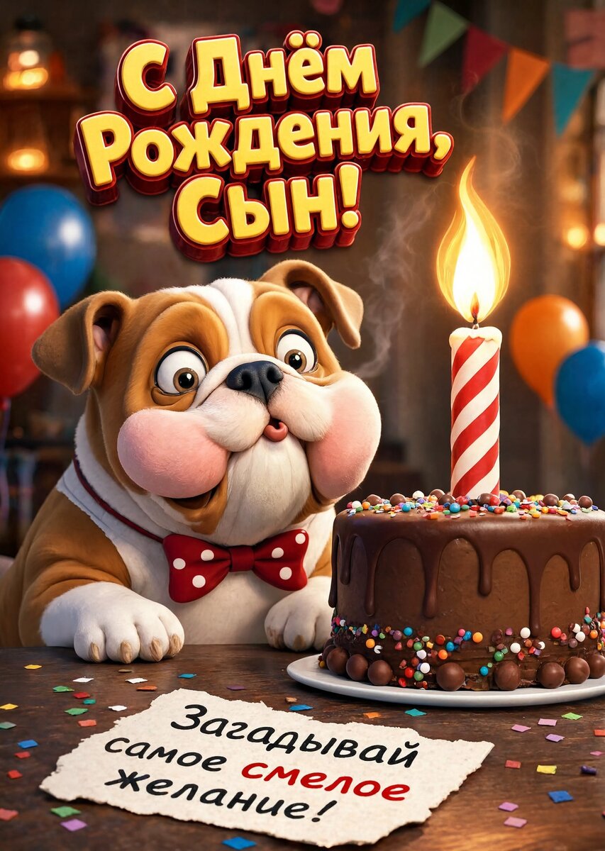 Открытка С днем рождения сыну #18
