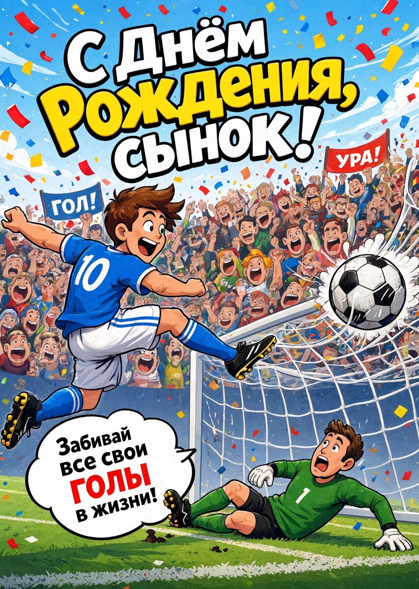 Открытка С днем рождения сыну #19