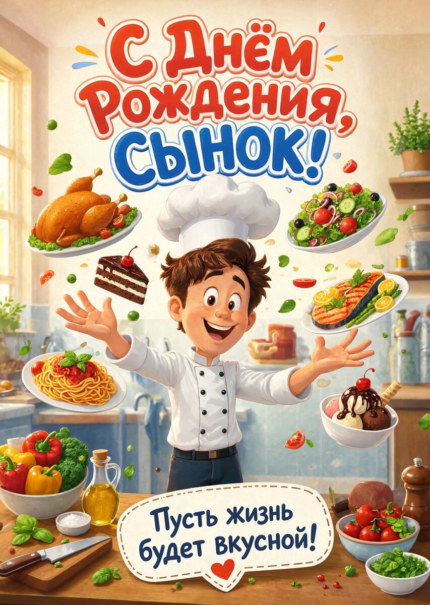 Открытка С днем рождения сыну #25