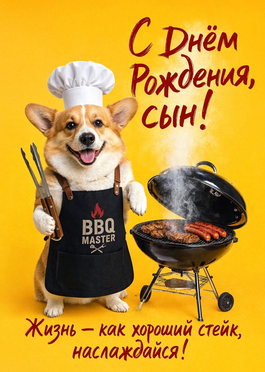 Открытка С днем рождения сыну #3
