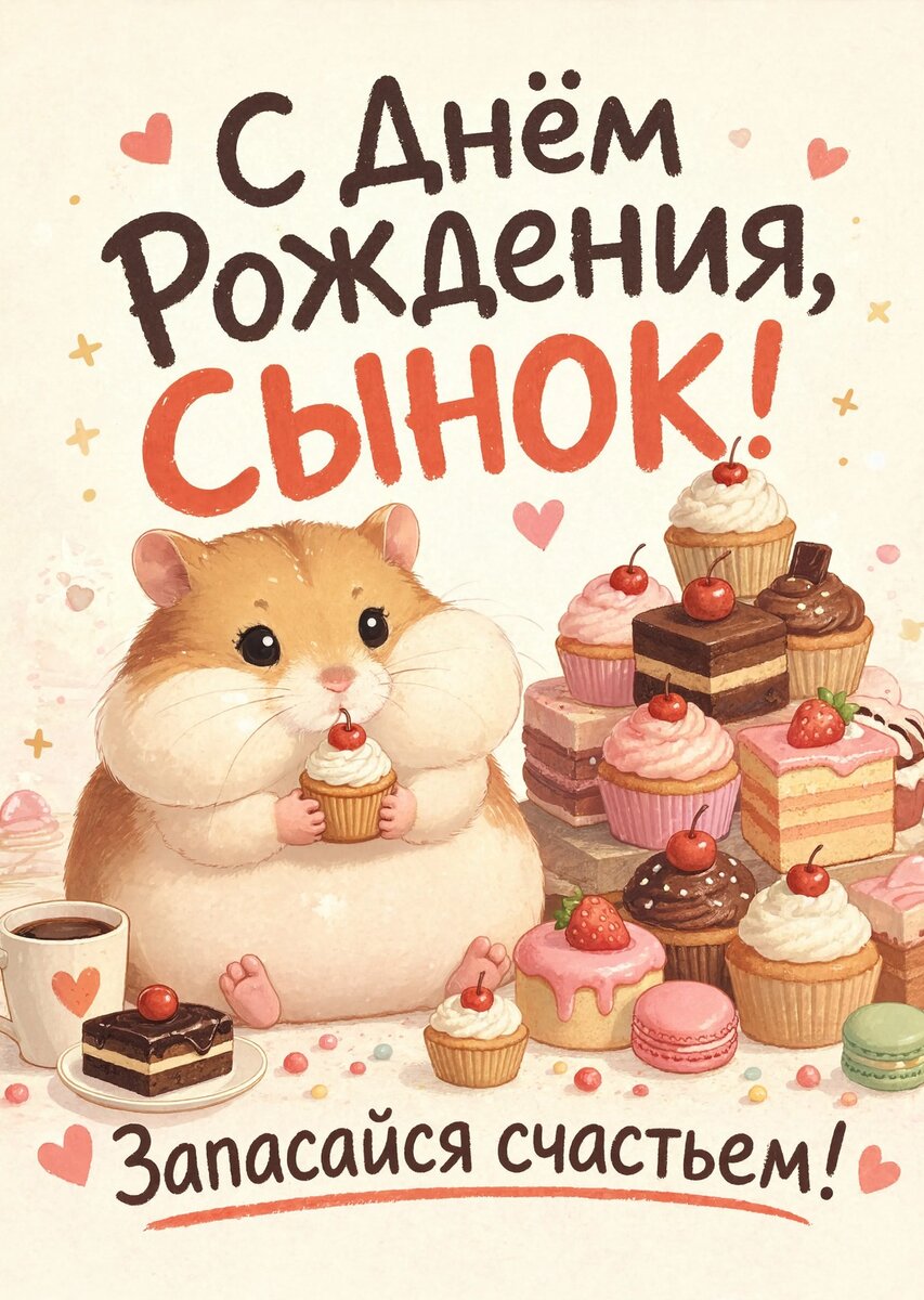 Открытка С днем рождения сыну #30