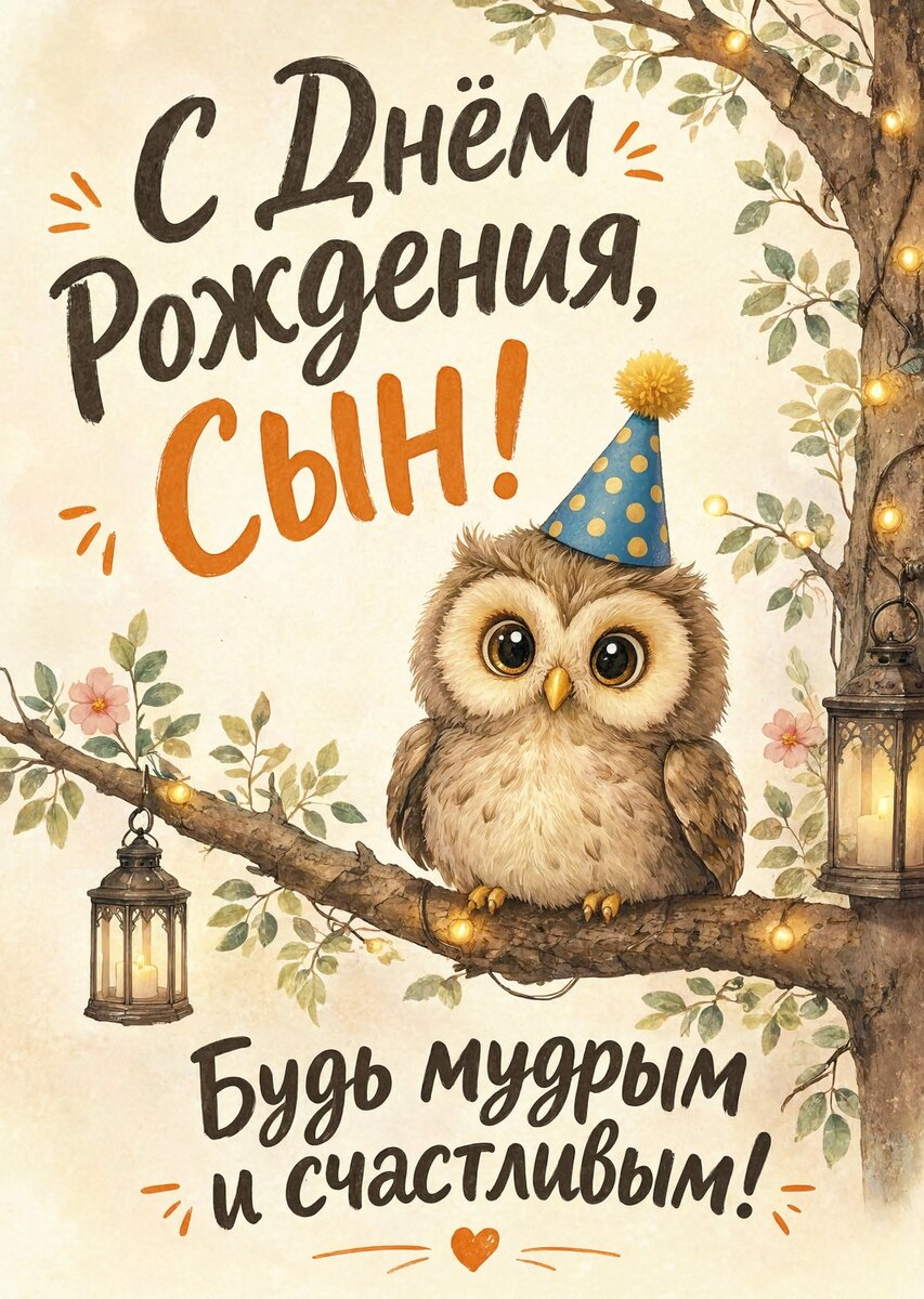 Открытка С днем рождения сыну #32