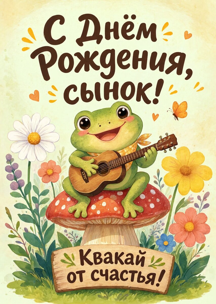 Открытка С днем рождения сыну #33