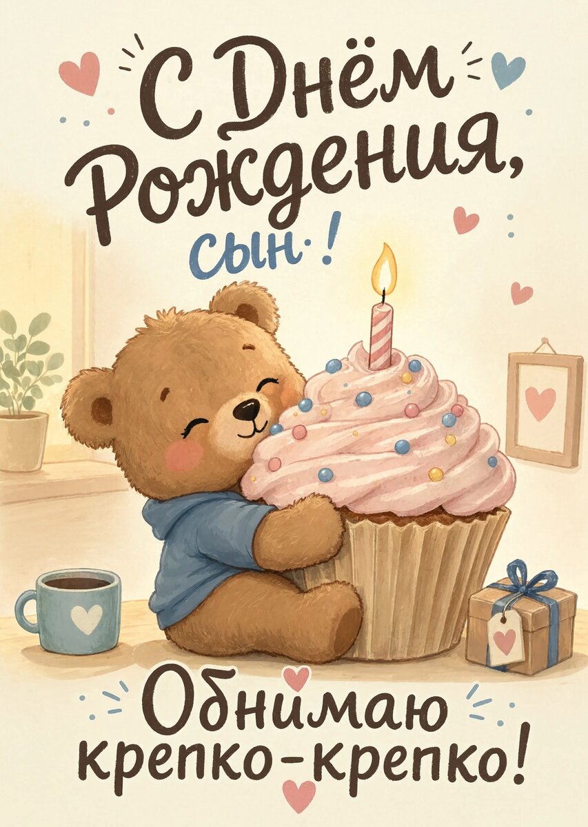 Открытка С днем рождения сыну #34