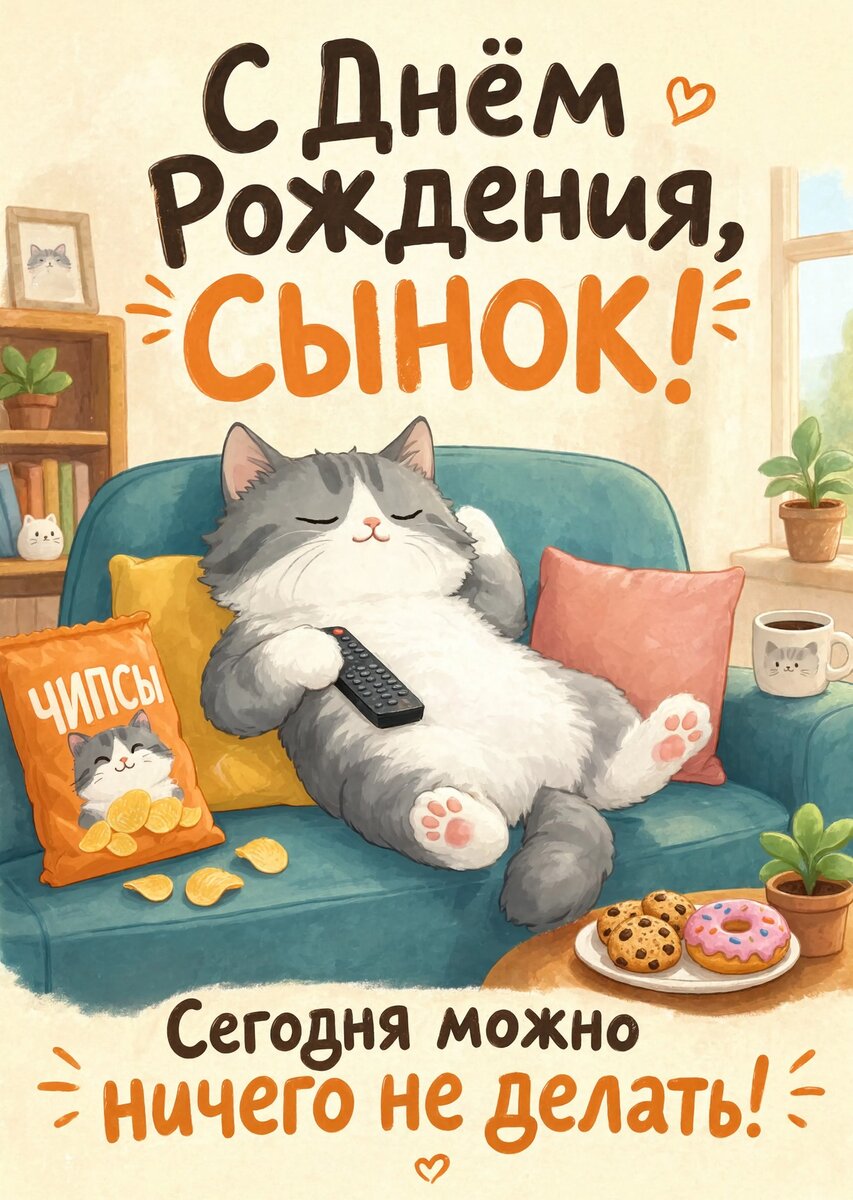 Открытка С днем рождения сыну #35