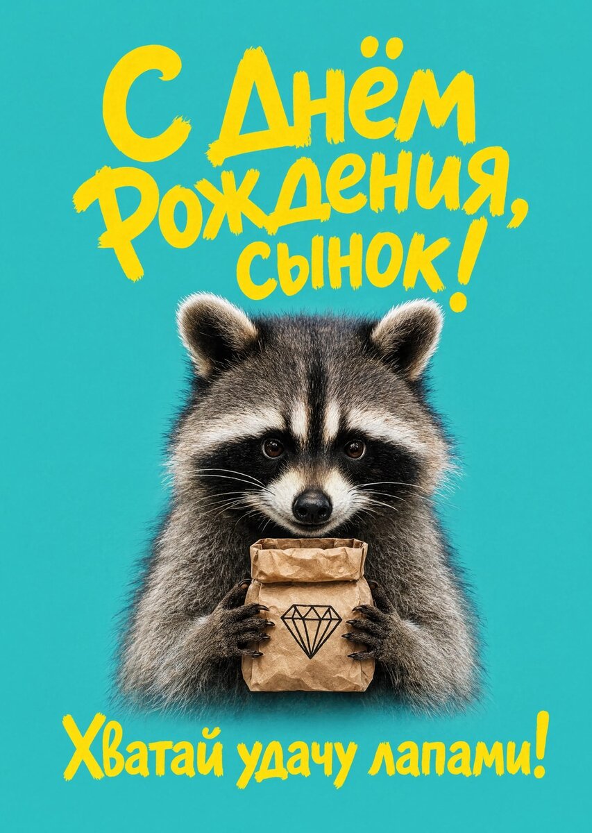 Открытка С днем рождения сыну #37