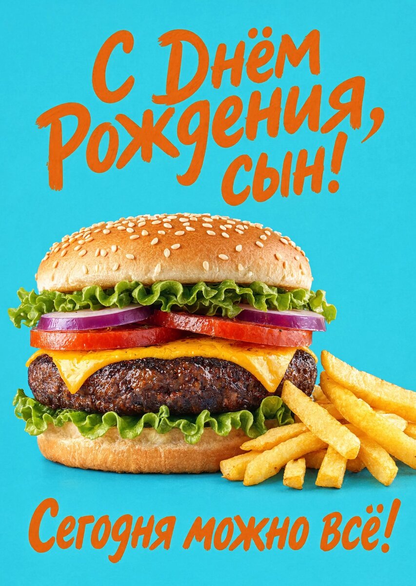 Открытка С днем рождения сыну #39