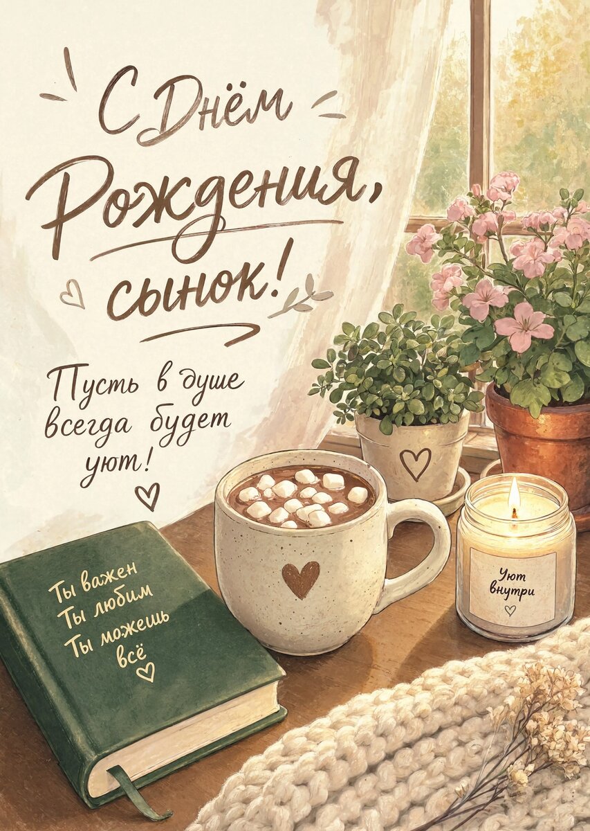 Открытка С днем рождения сыну #43