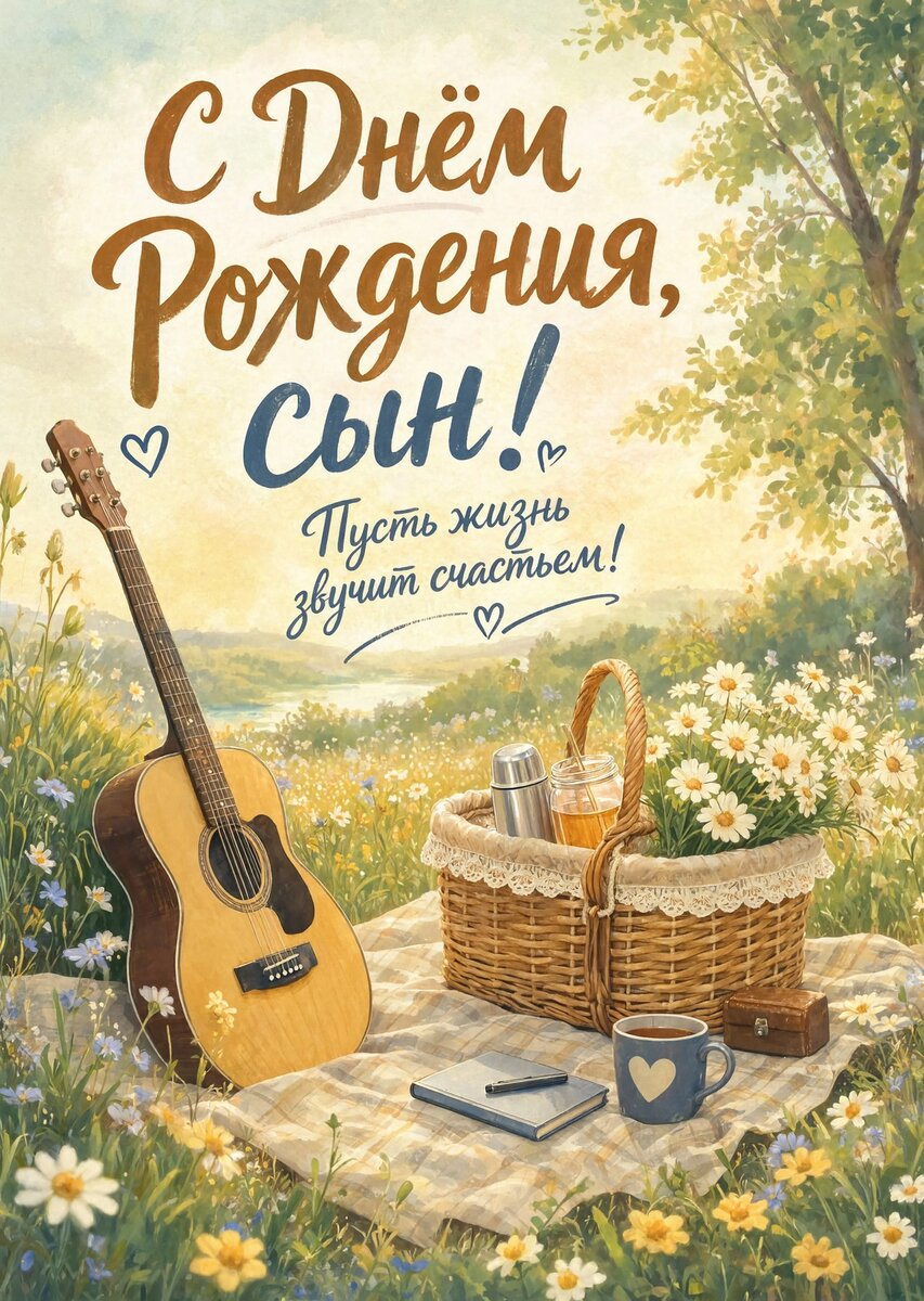 Открытка С днем рождения сыну #44