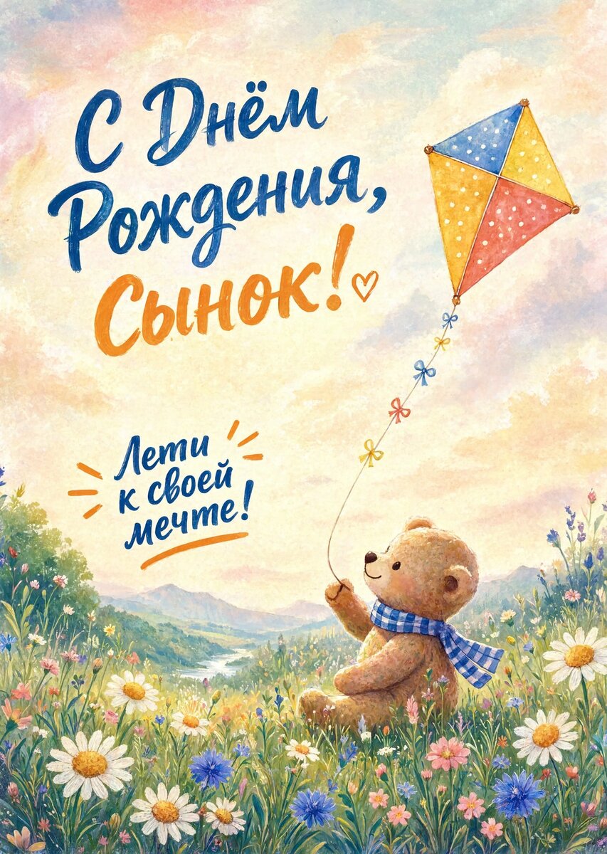 Открытка С днем рождения сыну #46