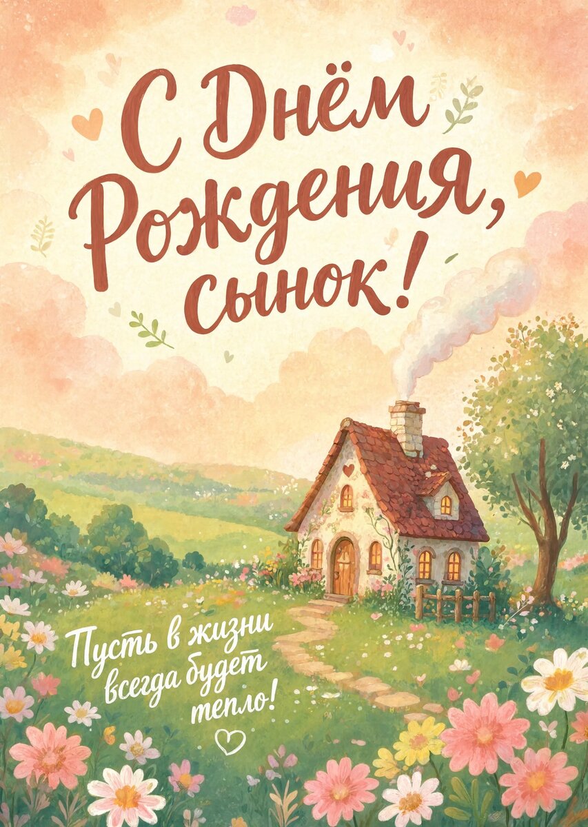 Открытка С днем рождения сыну #47