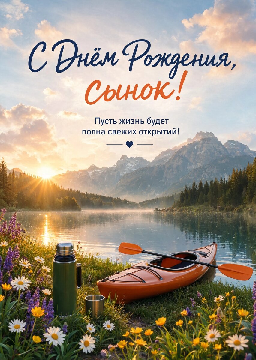 Открытка С днем рождения сыну #50