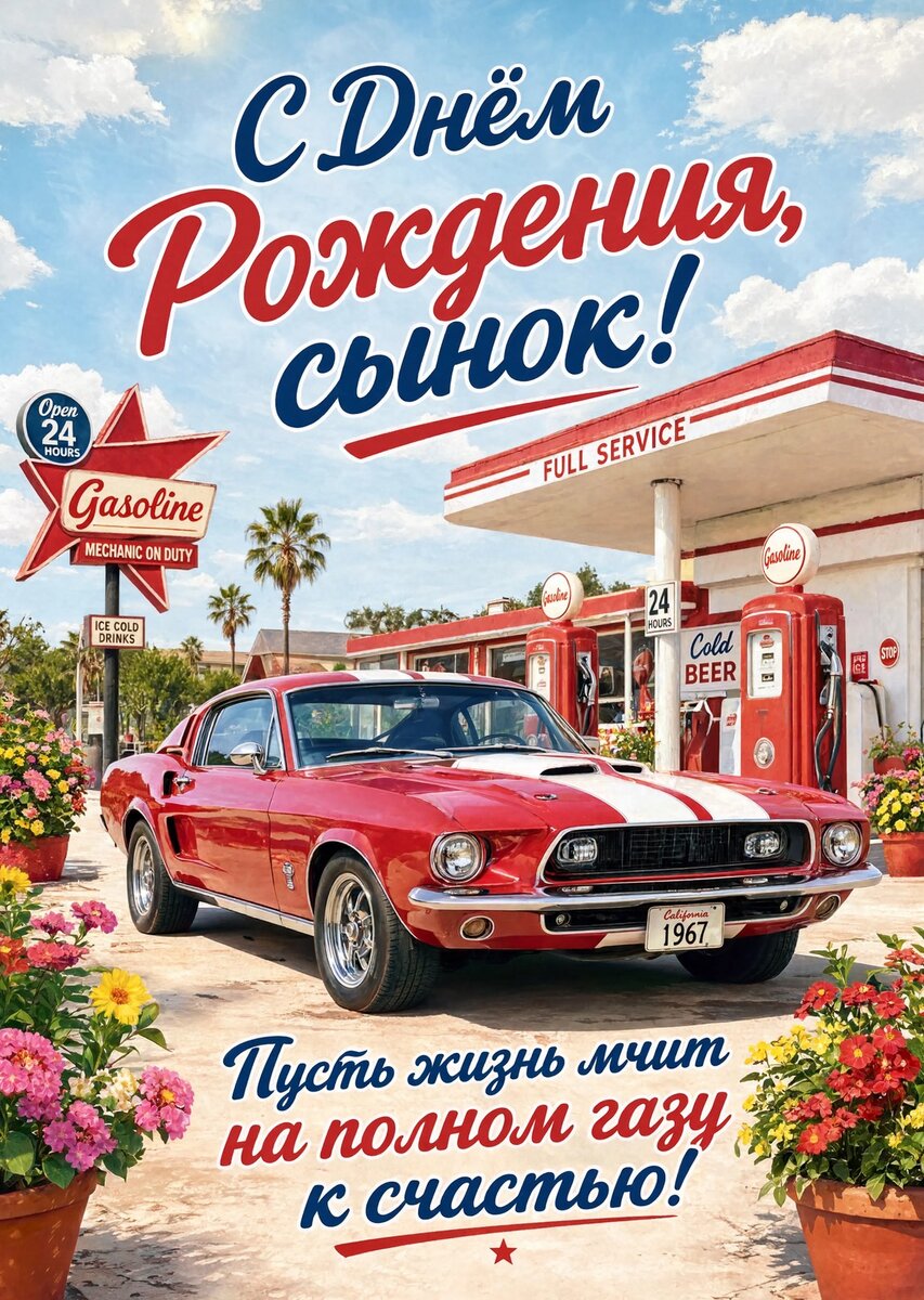 Открытка С днем рождения сыну #52