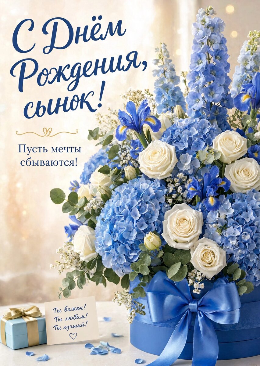 Открытка С днем рождения сыну #53