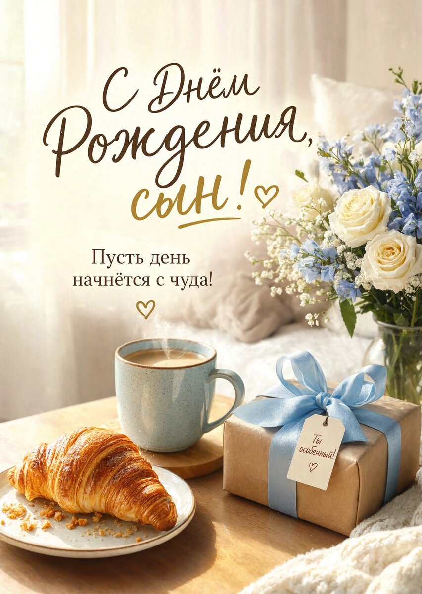 Открытка С днем рождения сыну #55