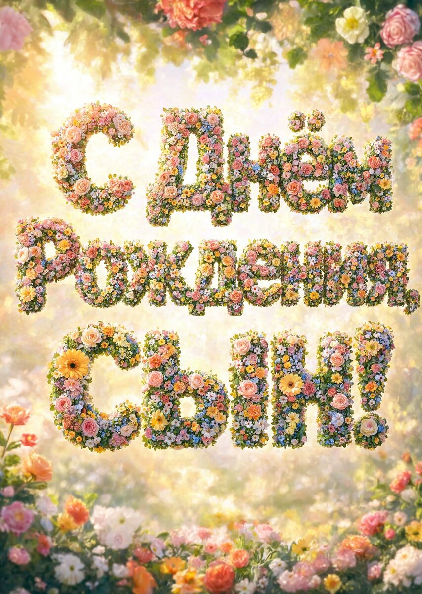 Открытка С днем рождения сыну #57