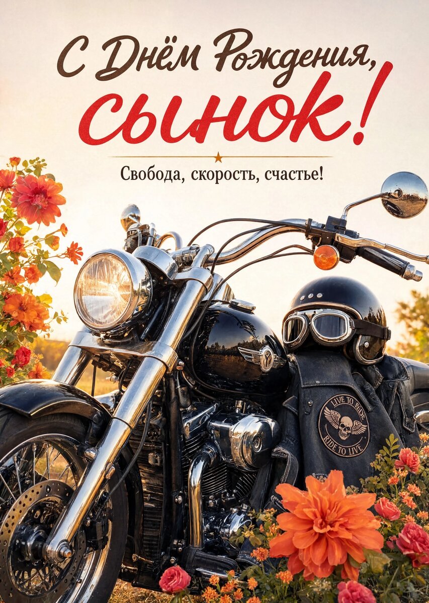 Открытка С днем рождения сыну #58