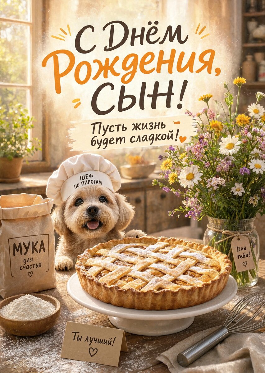Открытка С днем рождения сыну #59