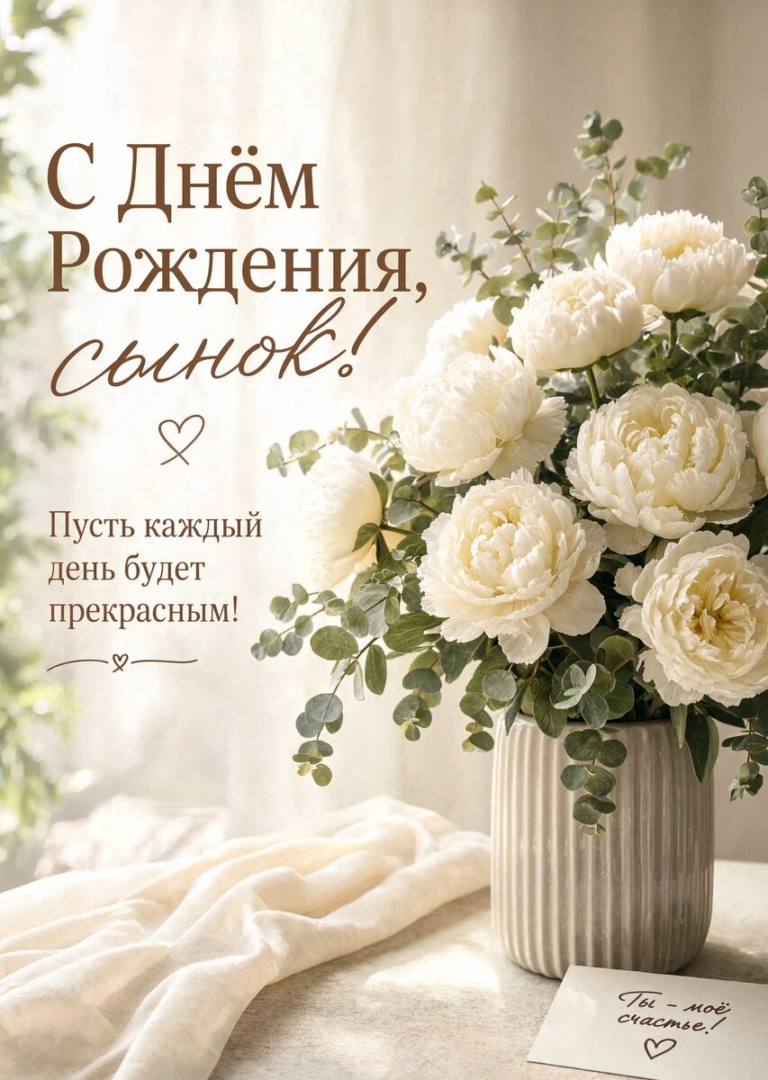 Открытка С днем рождения сыну #66