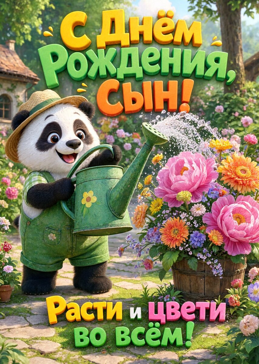Открытка С днем рождения сыну #7