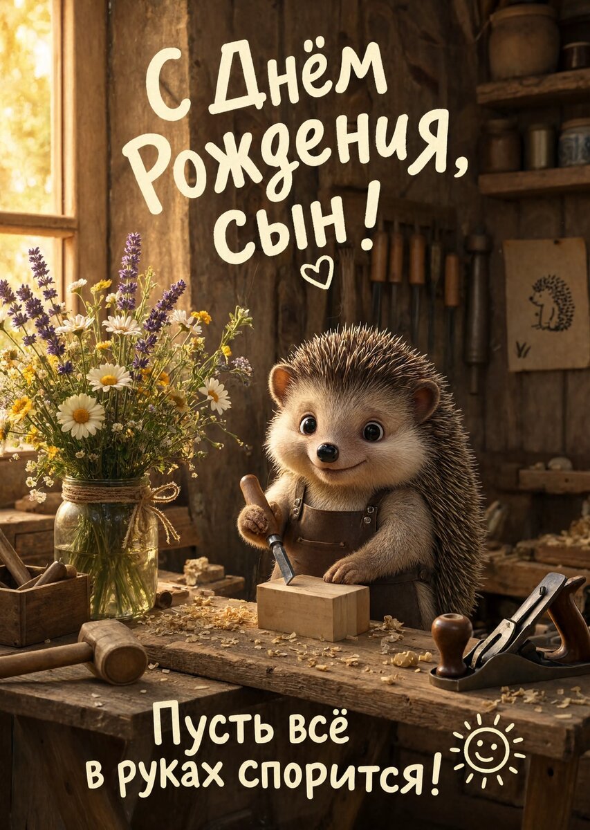 Открытка С днем рождения сыну #72
