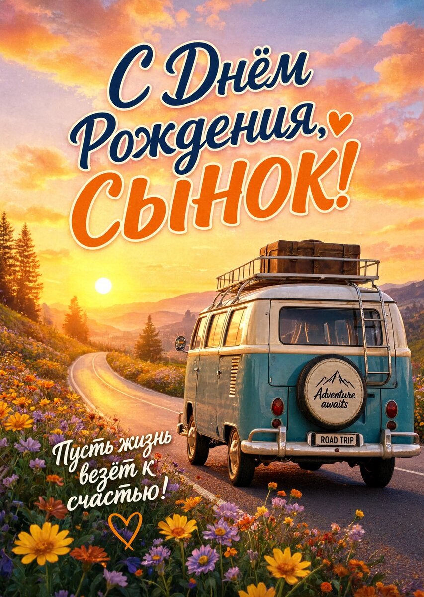 Открытка С днем рождения сыну #73