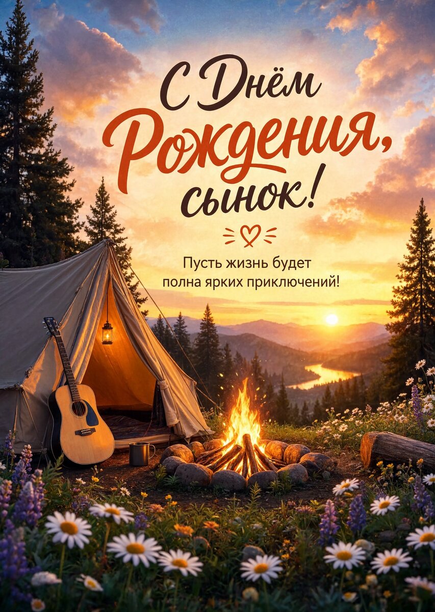 Открытка С днем рождения сыну #75