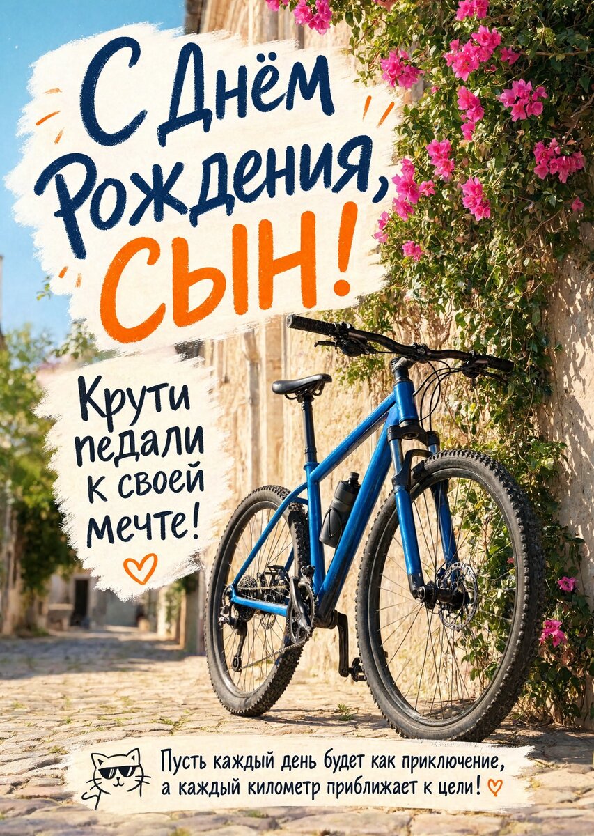 Открытка С днем рождения сыну #77