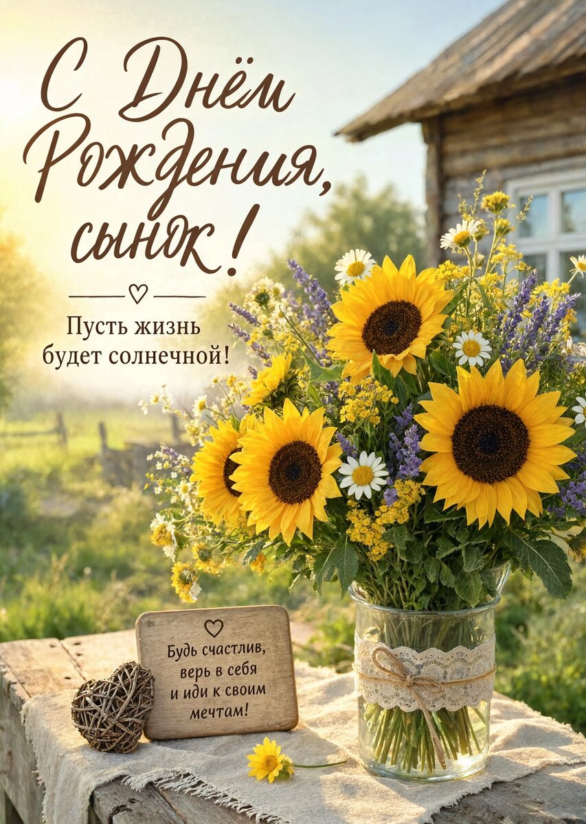 Открытка С днем рождения сыну #81