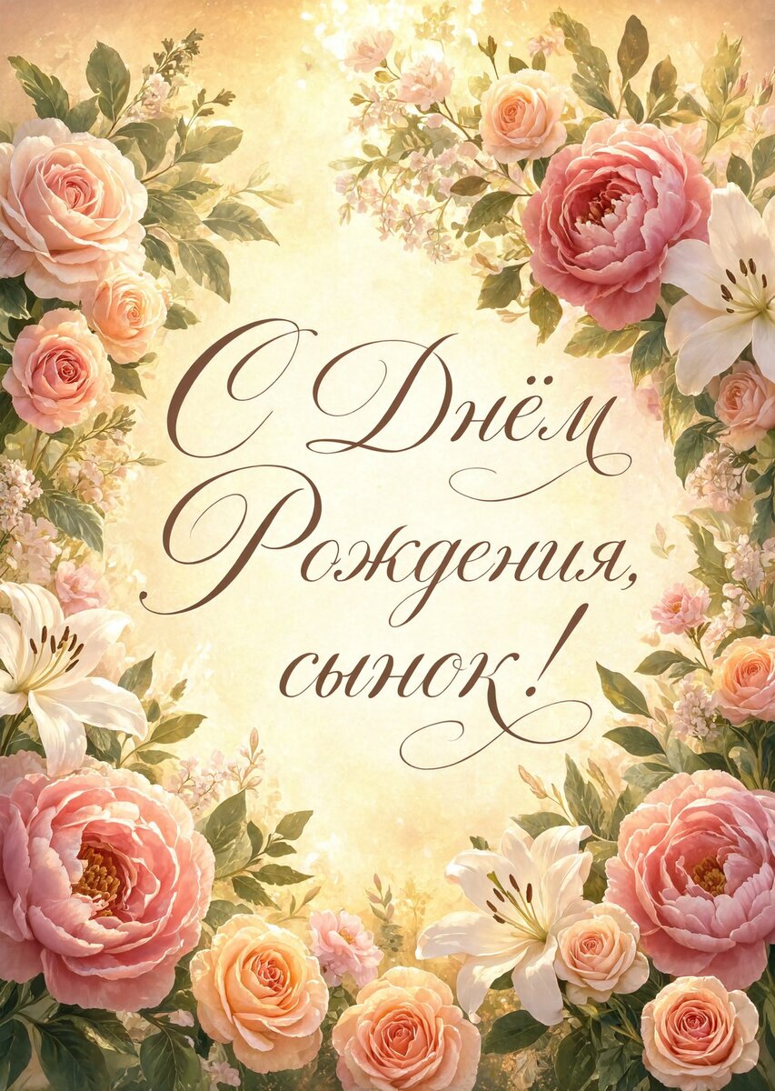 Открытка С днем рождения сыну #82