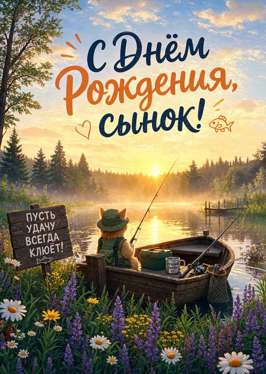 Открытка С днем рождения сыну #85