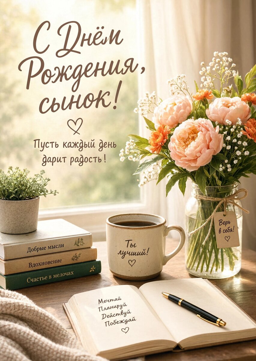 Открытка С днем рождения сыну #88