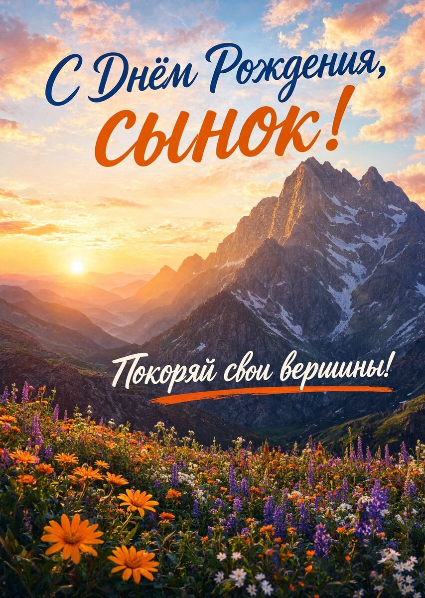 Открытка С днем рождения сыну #89