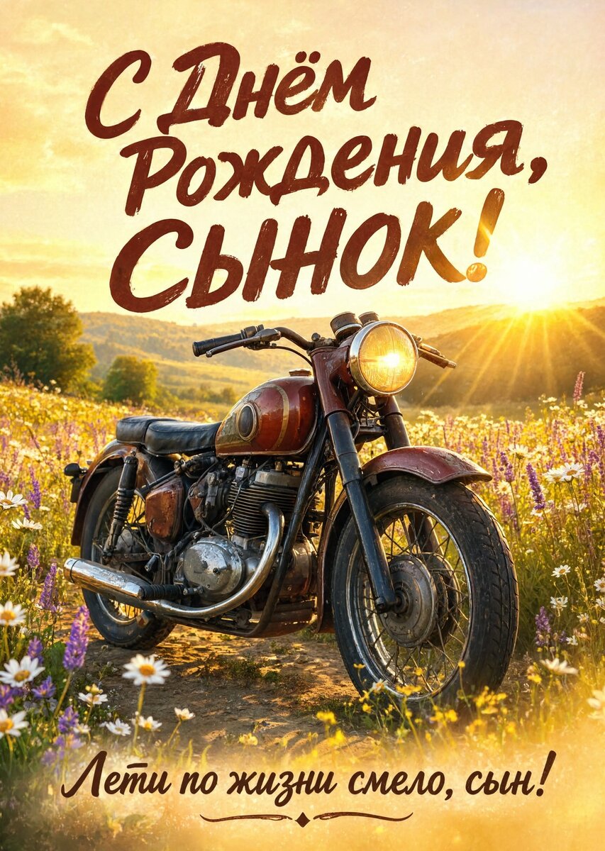 Открытка С днем рождения сыну #93