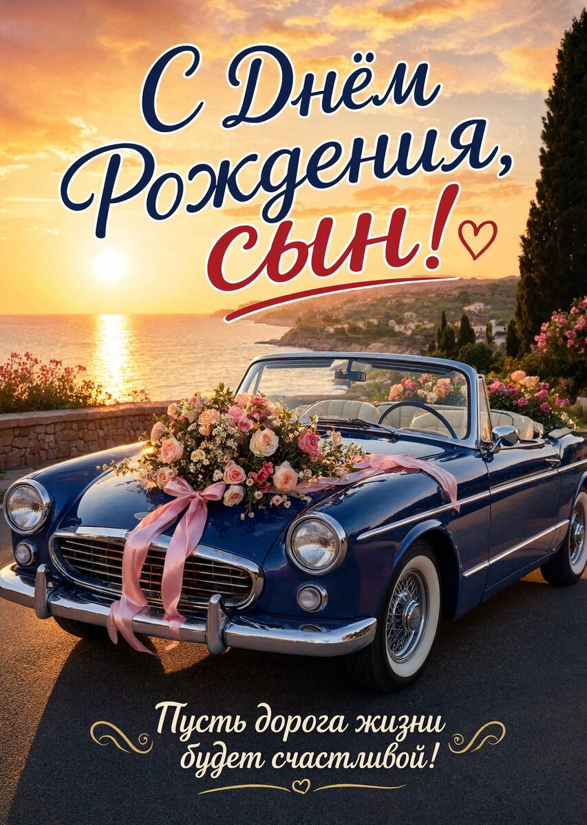 Открытка С днем рождения сыну #94