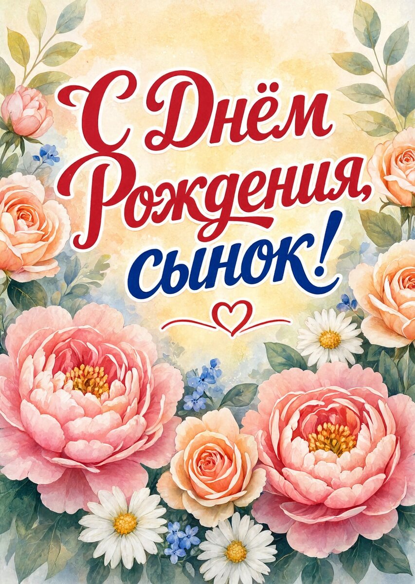 Открытка С днем рождения сыну #95