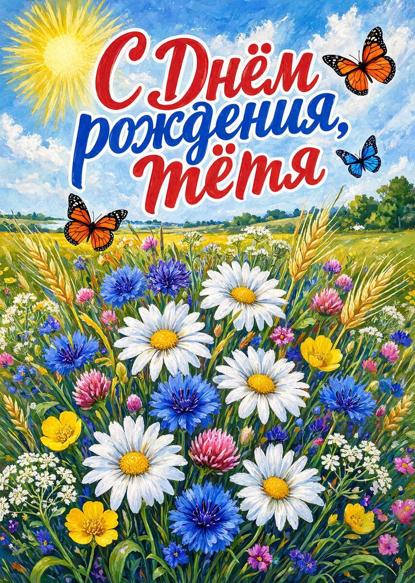 Открытка С Днём Рождения Тётя #1