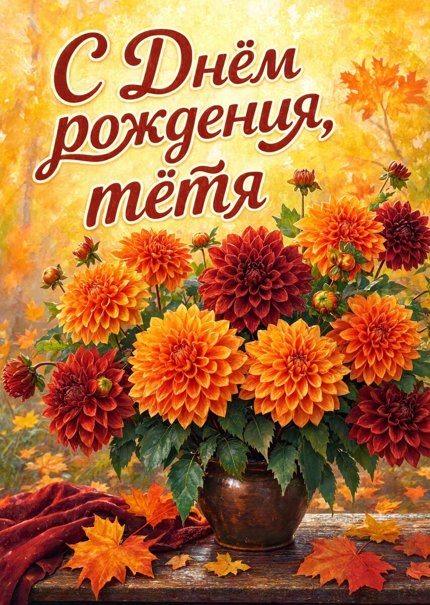 Открытка С Днём Рождения Тётя #14