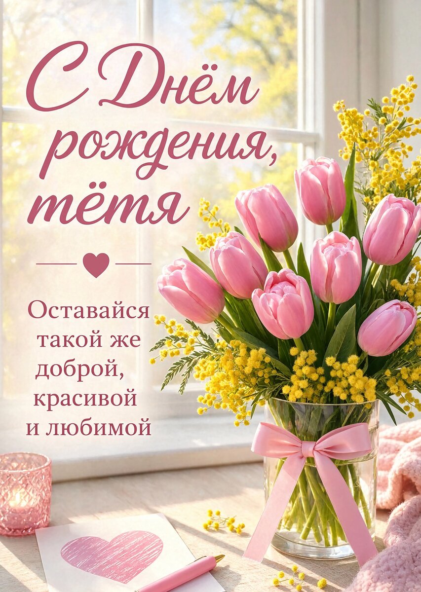 Открытка С Днём Рождения Тётя #2