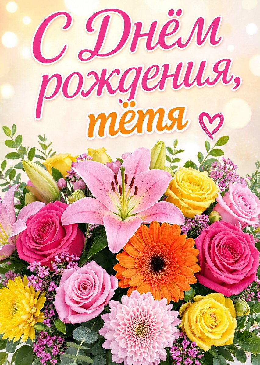 Открытка С Днём Рождения Тётя #21