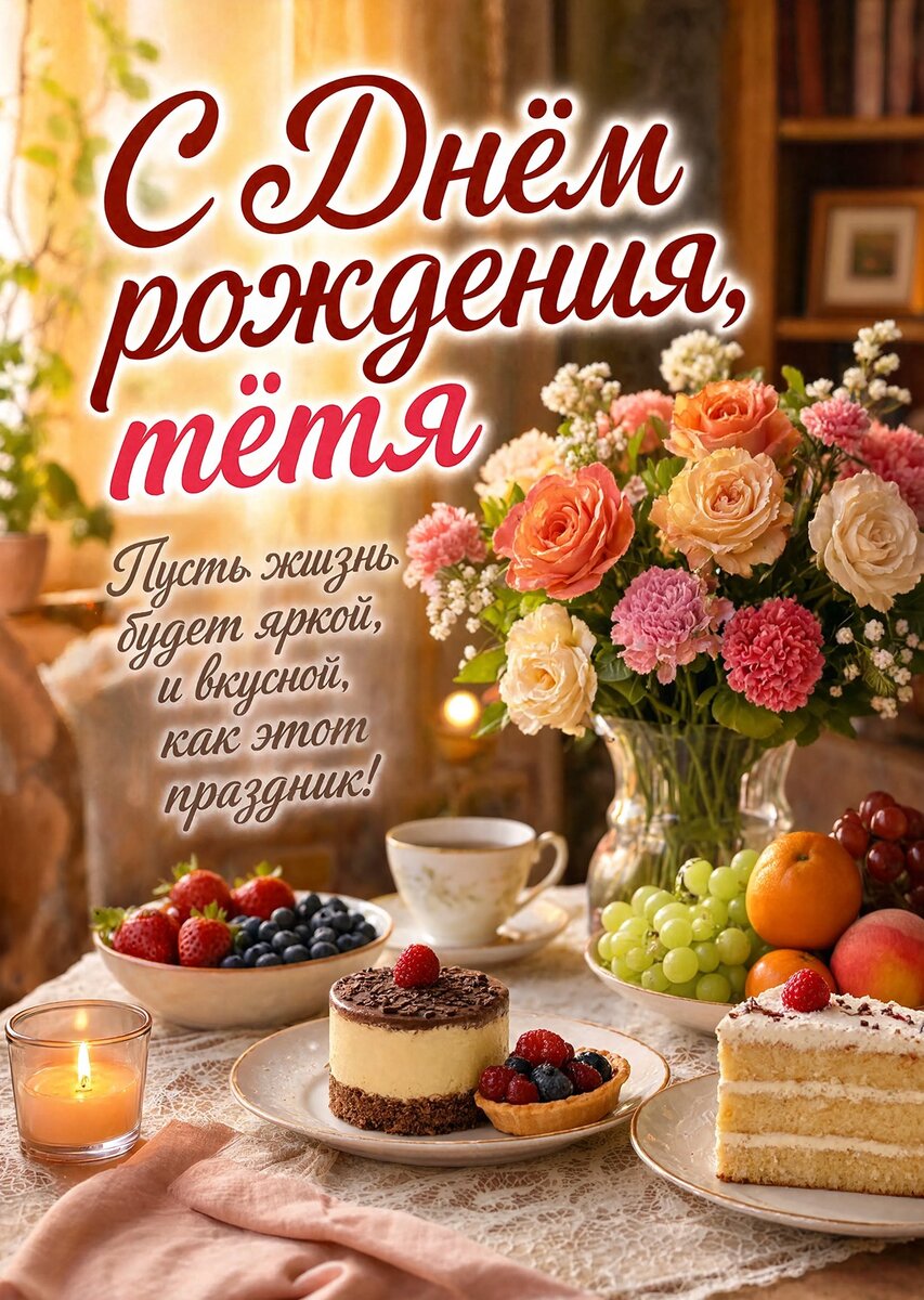 Открытка С Днём Рождения Тётя #22