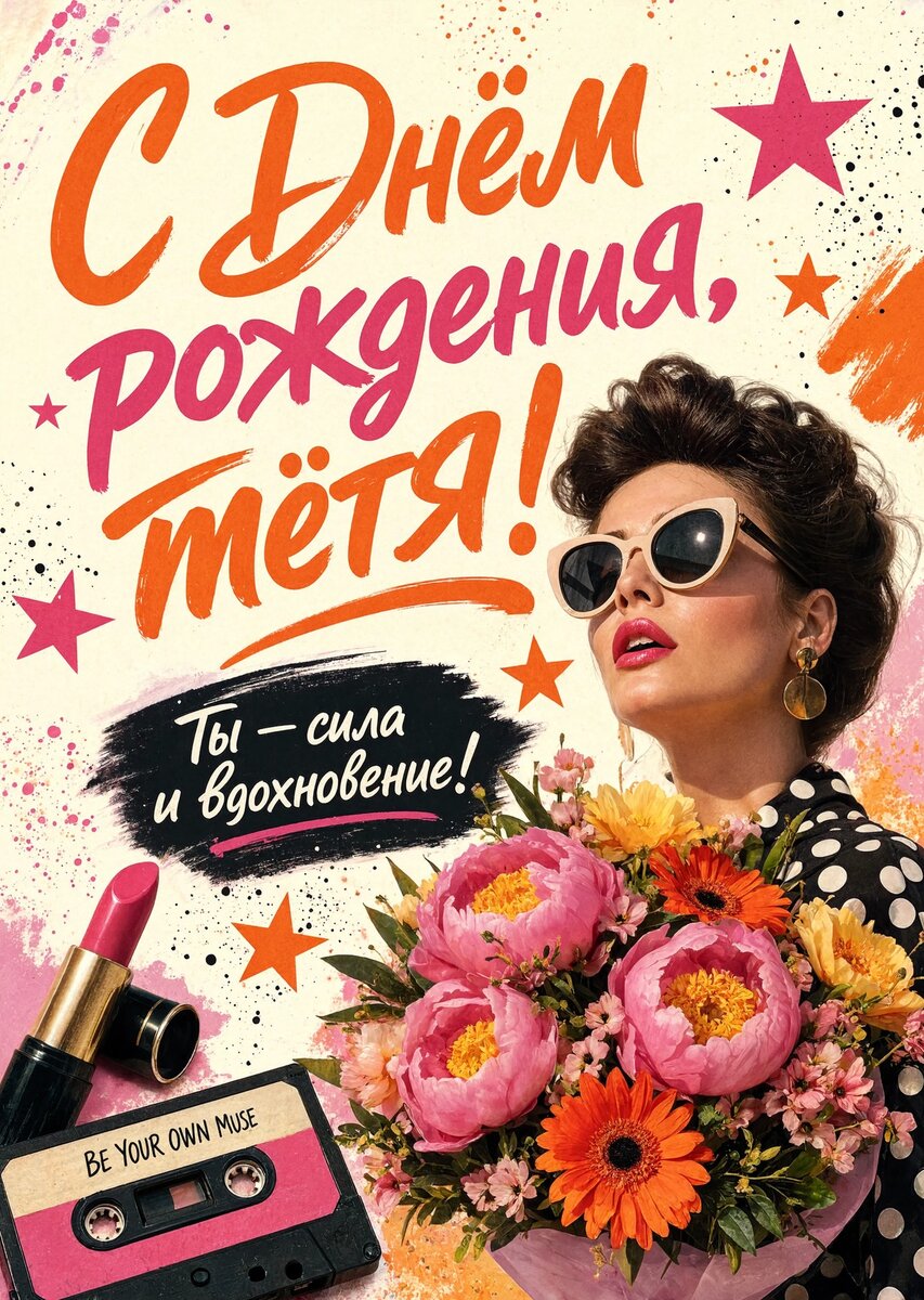 Открытка С Днём Рождения Тётя #25