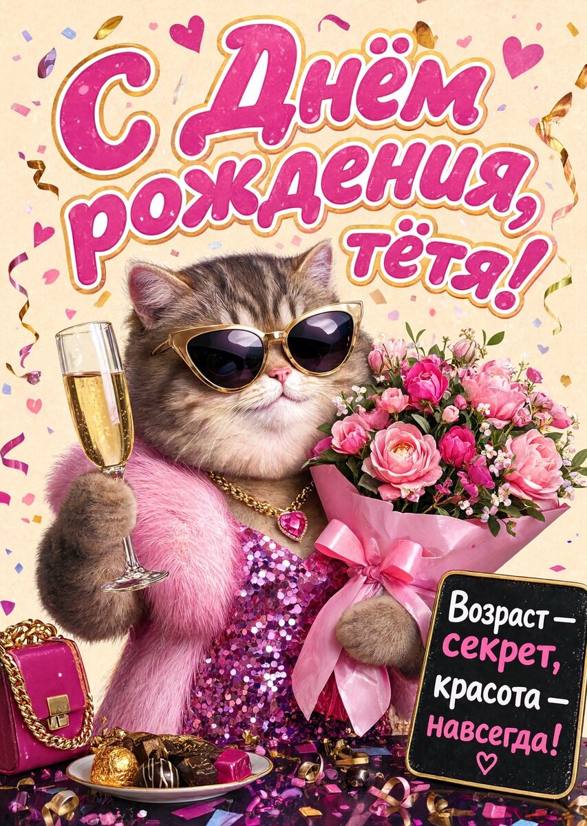 Открытка С Днём Рождения Тётя #26