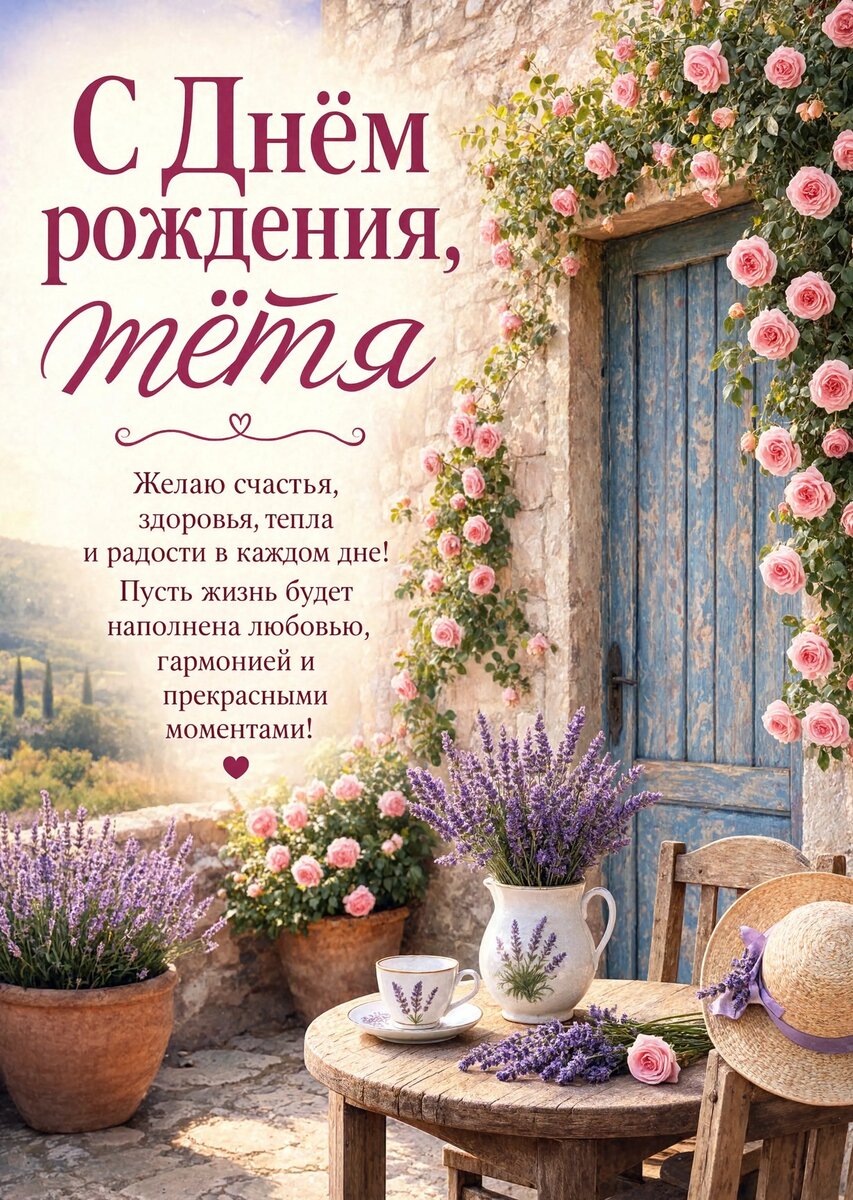 Открытка С Днём Рождения Тётя #29