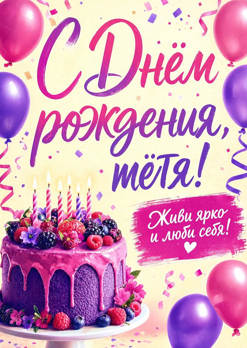Открытка С Днём Рождения Тётя #3