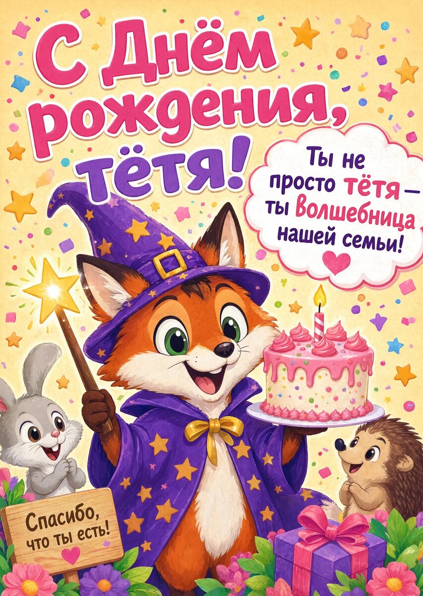 Открытка С Днём Рождения Тётя #30