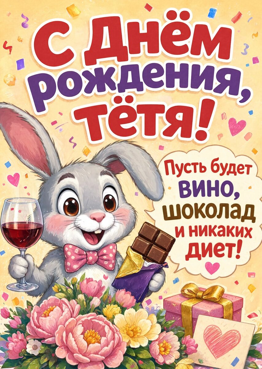 Открытка С Днём Рождения Тётя #34
